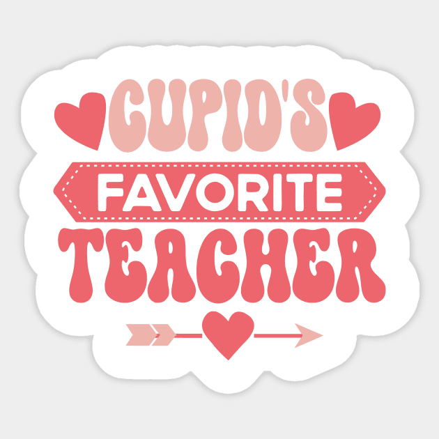 Cupid's Favorite Teacher, Funny Valentine Teacher Gift Sticker by mcoshop